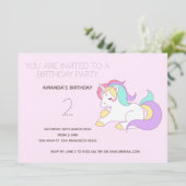 Cute Rainbow Unicorn Anniversaire Fête Invitation (Debout devant)