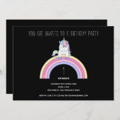 Cute Rainbow Unicorn Anniversaire Fête Invitation (Devant / Derrière)