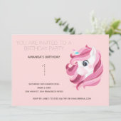 Cute Rainbow Unicorn Anniversaire Fête Invitation (Debout devant)