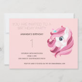 Cute Rainbow Unicorn Anniversaire Fête Invitation (Devant)