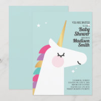 Cute Rainbow Unicorn Baby shower