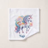Cute Rainbow Unicorn Bad Handdoek (Wasdoekje)