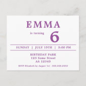 Cute Rainbow Unicorn Birthday Party Invitation Uitnodiging Briefkaart (Achterkant)