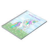 Cute Rainbow Unicorn Colorful Stars & Flowers Notitieboek (Linkerzijde)