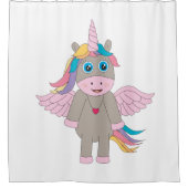 Cute Rainbow Unicorn Design Douchegordijn (Voorkant)