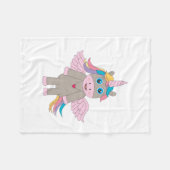 Cute Rainbow Unicorn Design Fleece Deken (Voorkant (Horizontaal))