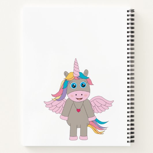 Cute Rainbow Unicorn Design Girl Sketchbook Notitieboek (Achterkant)