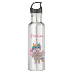Cute Rainbow Unicorn Design School Waterfles