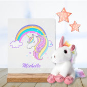 Cute Rainbow Unicorn Girl Nom de script Whimsical