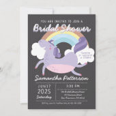 Cute Rainbow Unicorn Invitation de la douche nupti (Devant)