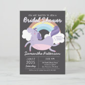 Cute Rainbow Unicorn Invitation de la douche nupti (Debout devant)
