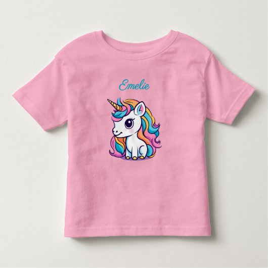 Cute Rainbow Unicorn Kinder Shirts (Voorkant)
