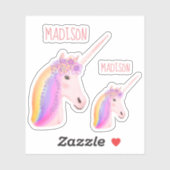 Cute Rainbow Unicorn-laptop - Aangepaste Kinderen Sticker (Vel)