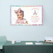 Cute Rainbow Unicorn Magical Birthday Welcome Spandoek (Beurs)