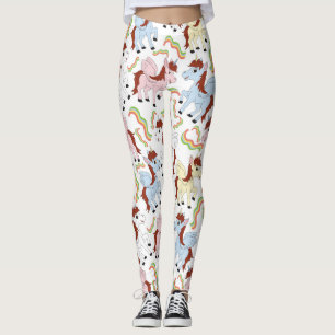 Cute Rainbow Unicorn Party Leggings