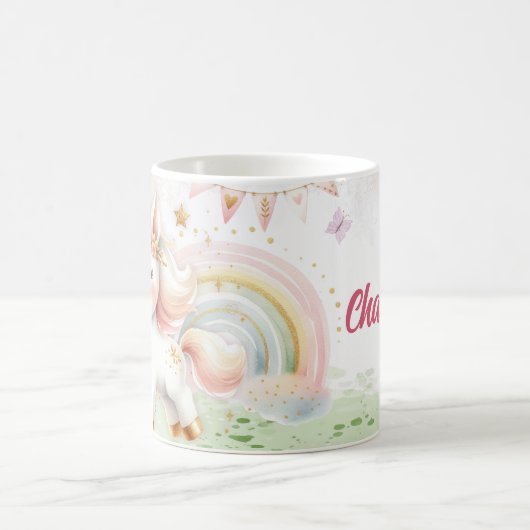 Cute Rainbow Unicorn Porcelain Mug (Centre)