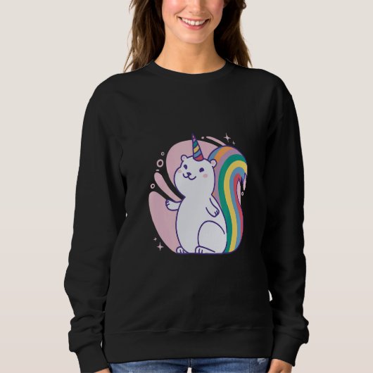 Cute rainbow unicorn squirrel trui (Voorkant)
