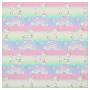 Cute Rainbow Unicorn Stof