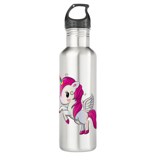 Cute rainbow unicorn waterfles (Voorkant)
