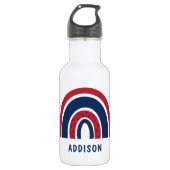 Cute Rainbow Unique Boy Personalised Custom Name Waterfles (Voorkant)