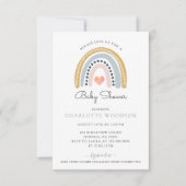 Cute Rainbow Watercolor Boy Baby shower Invitation (Devant)