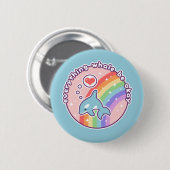 Cute Rainbow Whale Ronde Button 5,7 Cm (Voorkant /achterkant)
