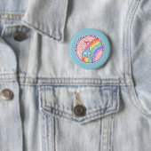 Cute Rainbow Whale Ronde Button 5,7 Cm (In situ)