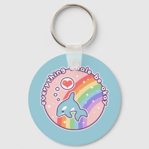 Cute Rainbow Whale Sleutelhanger