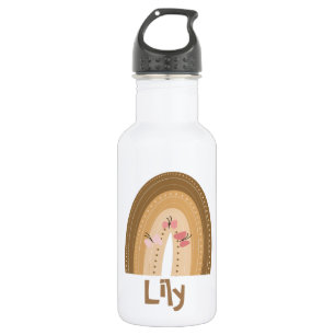 Cute Rainbows Butterflies Pink Brown Bohemen Waterfles