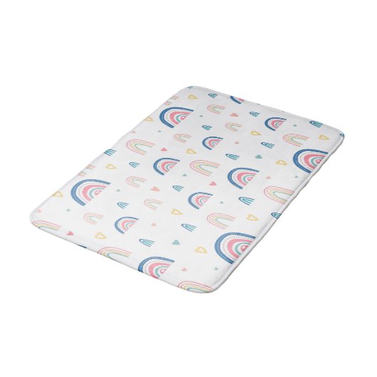 Cute Rainbows & Hearts Pattern Badmat (Gekanteld)