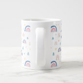 Cute Rainbows & Hearts Pattern Extra Grote Beker (Achterkant)