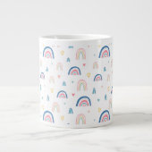 Cute Rainbows & Hearts Pattern Extra Grote Beker (Voorkant)