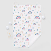 Cute Rainbows & Hearts Pattern Golfhanddoek (Insitu)