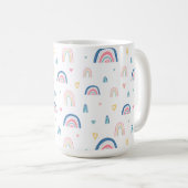 Cute Rainbows & Hearts Pattern Koffiemok (Voorkant rechts)