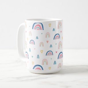 Cute Rainbows & Hearts Pattern Koffiemok
