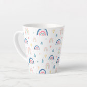 Cute Rainbows & Hearts Pattern Latte Mok (Linkerhoek)