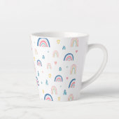 Cute Rainbows & Hearts Pattern Latte Mok (Rechts)