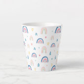 Cute Rainbows & Hearts Pattern Latte Mok (Voorkant)