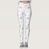 Cute Rainbows & Hearts Pattern Leggings (Voorkant)