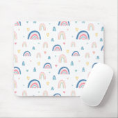 Cute Rainbows & Hearts Pattern Muismat (Met muis)