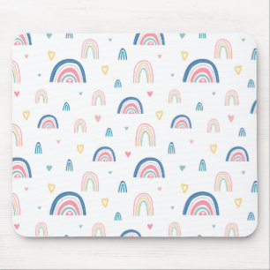 Cute Rainbows & Hearts Pattern Muismat