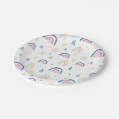 Cute Rainbows & Hearts Pattern Papieren Bordje (Gekanteld)