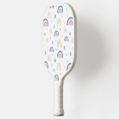Cute Rainbows & Hearts Pattern Pickleball Paddle (Links)