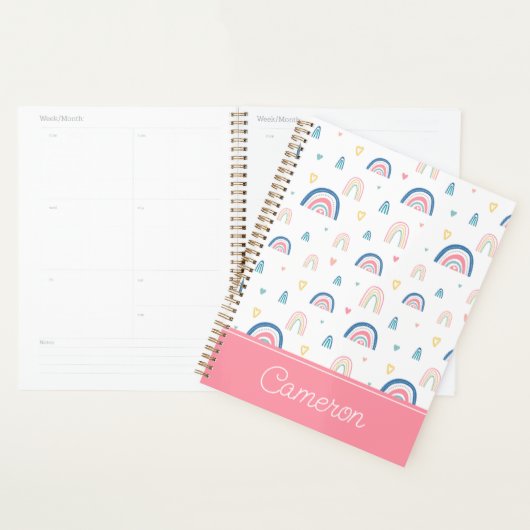 Cute Rainbows & Hearts Pattern Planner (Display)