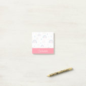 Cute Rainbows & Hearts Pattern Post-it® Notes (Op bureau)