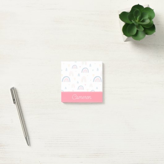 Cute Rainbows & Hearts Pattern Post-it® Notes (Kantoor)