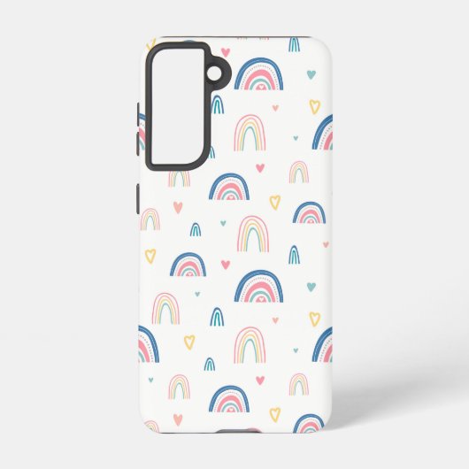 Cute Rainbows & Hearts Pattern Samsung Galaxy Hoesje (Achterkant)