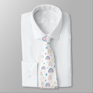 Cute Rainbows & Hearts Pattern Stropdas