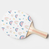 Cute Rainbows & Hearts Pattern Tafeltennisbatje (Zijkant)