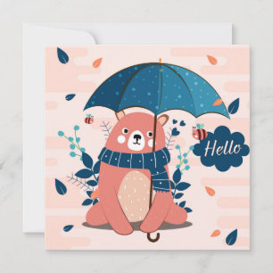 Cute Rainy Day Beer Note Card Feestdagenkaart